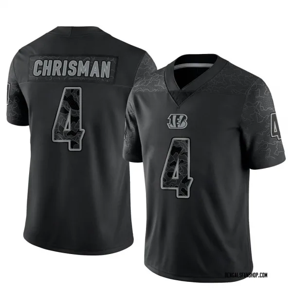 Men's Drue Chrisman Cincinnati Bengals Limited Black Reflective Jersey