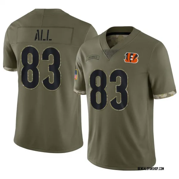 Men's Erick All Jr. Cincinnati Bengals Limited Olive 2022 Salute To Service Jersey