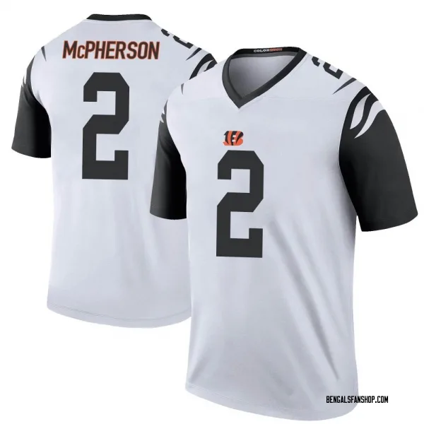 Men's Evan McPherson Cincinnati Bengals Legend White Color Rush Jersey