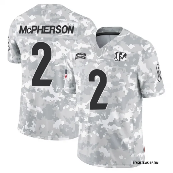 Men's Evan McPherson Cincinnati Bengals Limited Arctic Camo 2024 Salute to Service Jersey