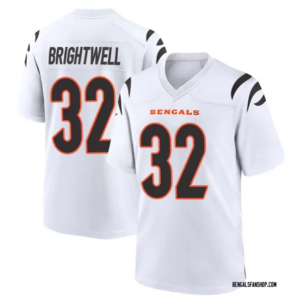 Men's Gary Brightwell Cincinnati Bengals Game White Jersey