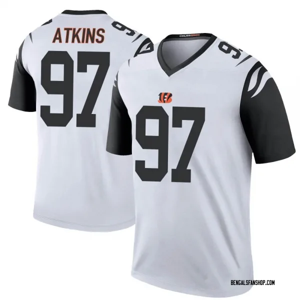 Men's Geno Atkins Cincinnati Bengals Legend White Color Rush Jersey