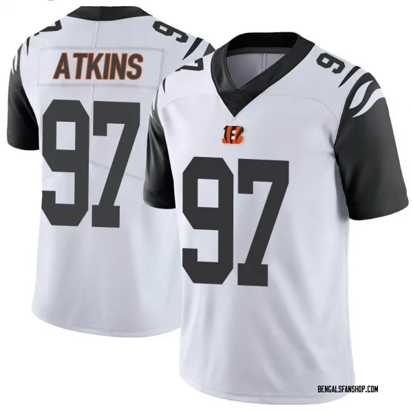 Men's Geno Atkins Cincinnati Bengals Limited White Color Rush Vapor Untouchable Jersey