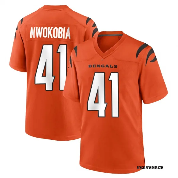 Men's Isaiah Nwokobia Cincinnati Bengals Game Orange Jersey