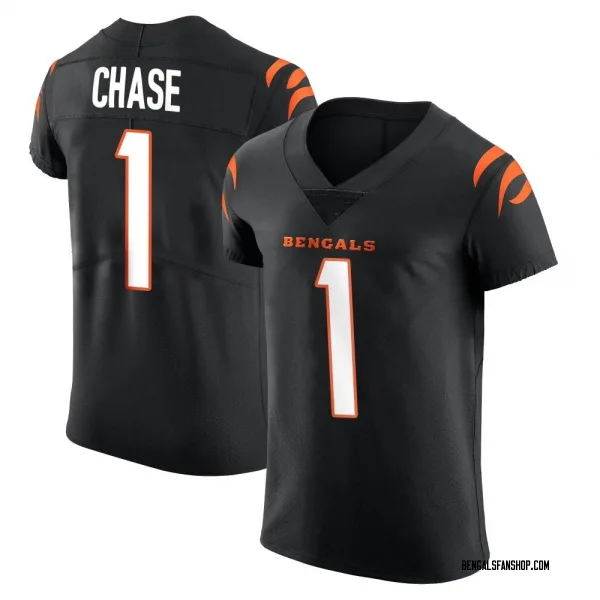 Men's Ja'Marr Chase Cincinnati Bengals Elite Black Team Color Vapor Untouchable Jersey