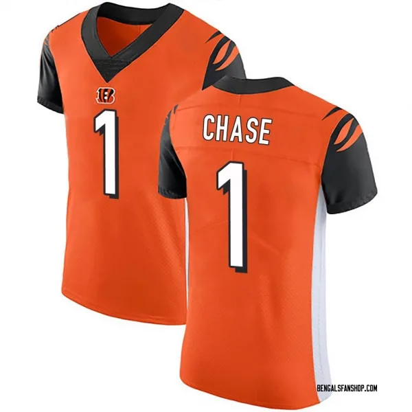 Men's Ja'Marr Chase Cincinnati Bengals Elite Orange Alternate Vapor Untouchable Jersey