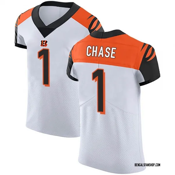 Men's Ja'Marr Chase Cincinnati Bengals Elite White Vapor Untouchable Jersey