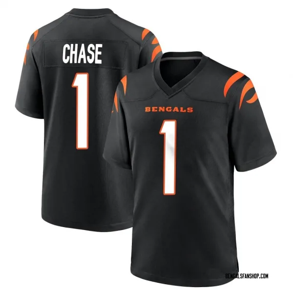 Men's Ja'Marr Chase Cincinnati Bengals Game Black Team Color Jersey