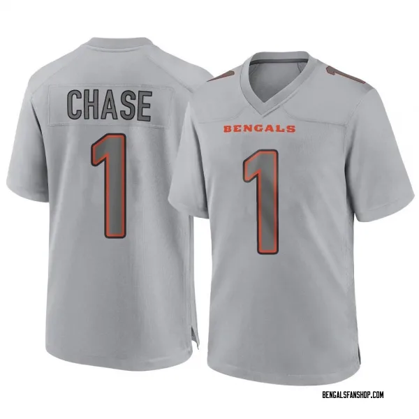 Men's Ja'Marr Chase Cincinnati Bengals Game Gray Atmosphere Fashion Jersey
