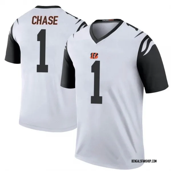 Men's Ja'Marr Chase Cincinnati Bengals Legend White Color Rush Jersey