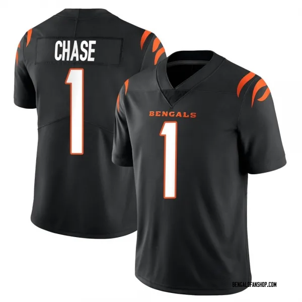 Men's Ja'Marr Chase Cincinnati Bengals Limited Black Team Color Vapor Untouchable Jersey