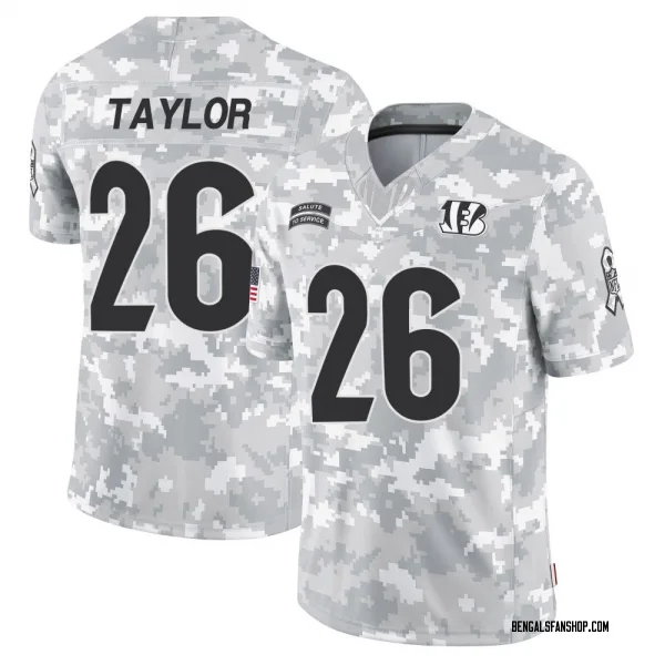 Men's Ja'Sir Taylor Cincinnati Bengals Limited Arctic Camo 2024 Salute to Service Jersey