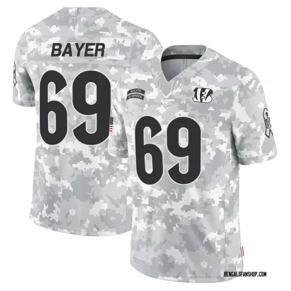Men's Jacob Bayer Cincinnati Bengals Limited Arctic Camo 2024 Salute to Service Jersey