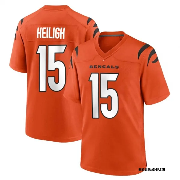 Men's Jaivon Heiligh Cincinnati Bengals Game Orange Jersey