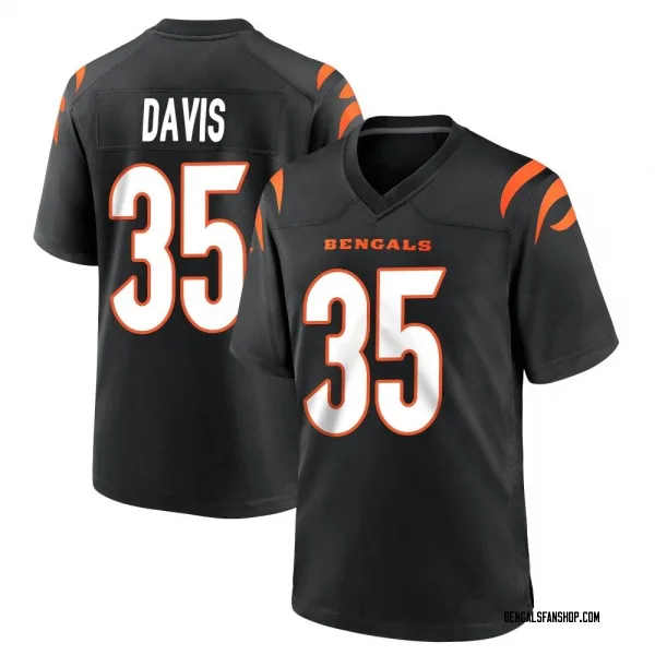 Men's Jalen Davis Cincinnati Bengals Game Black Team Color Jersey