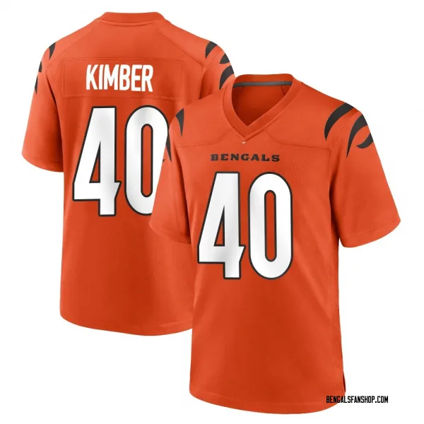 Men's Jalen Kimber Cincinnati Bengals Game Orange Jersey