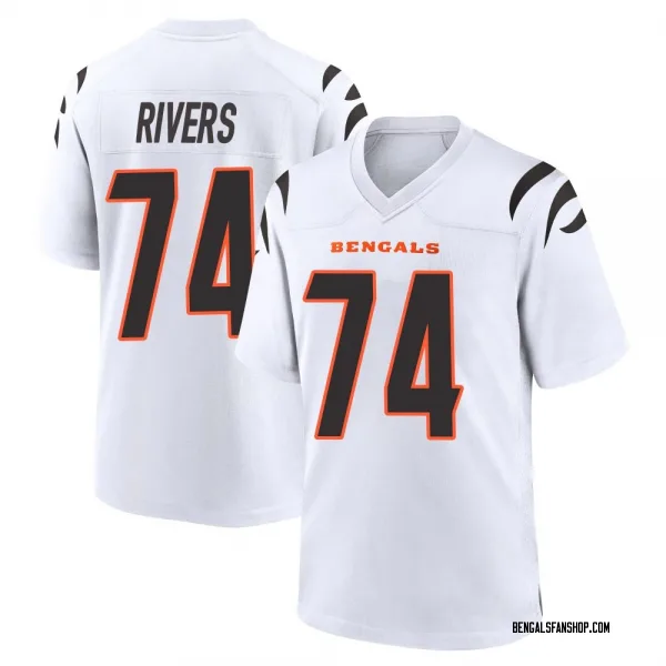 Men's Jalen Rivers Cincinnati Bengals Game White Jersey