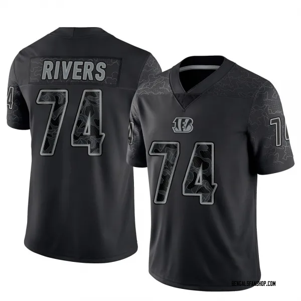 Men's Jalen Rivers Cincinnati Bengals Limited Black Reflective Jersey