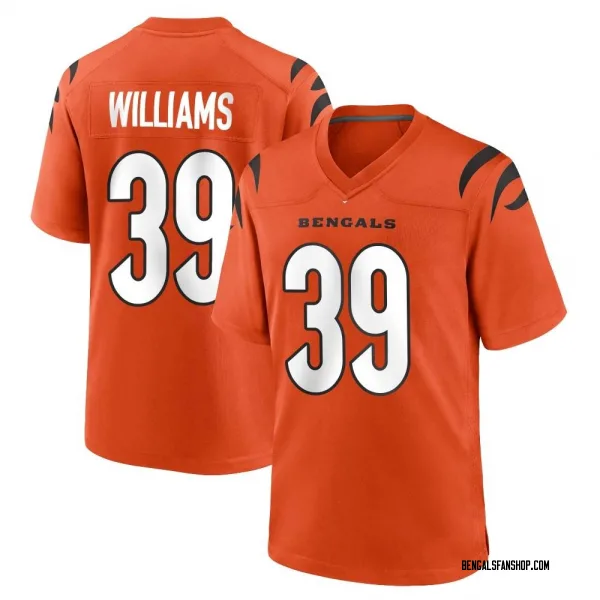 Men's Jarveon Williams Cincinnati Bengals Game Orange Jersey