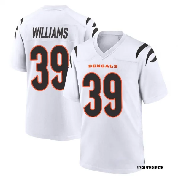Men's Jarveon Williams Cincinnati Bengals Game White Jersey