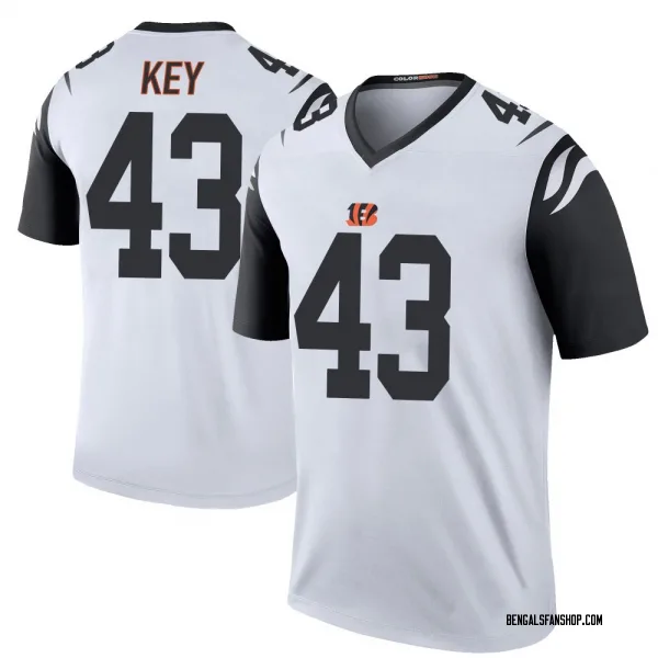 Men's Jaylen Key Cincinnati Bengals Legend White Color Rush Jersey