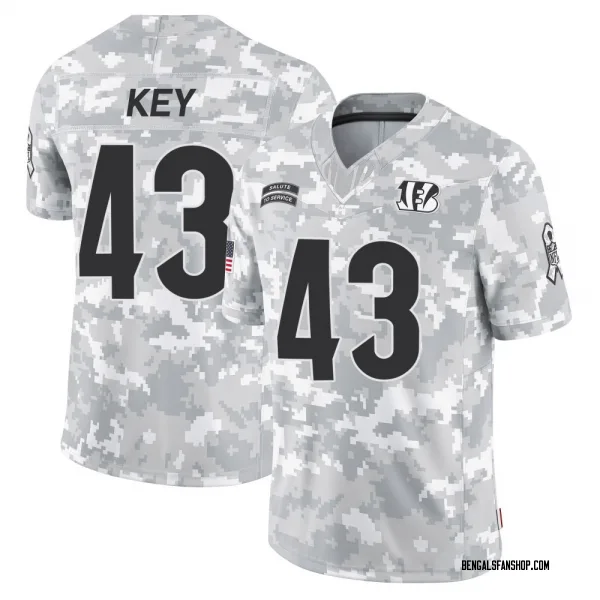 Men's Jaylen Key Cincinnati Bengals Limited Arctic Camo 2024 Salute to Service Jersey