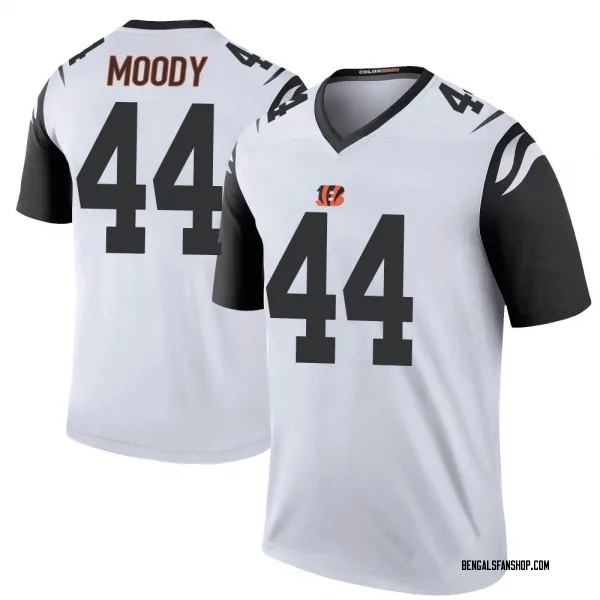 Men's Jaylen Moody Cincinnati Bengals Legend White Color Rush Jersey