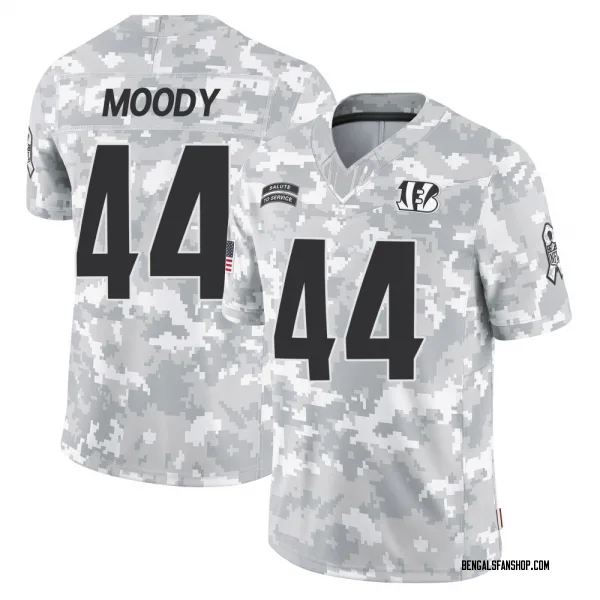 Men's Jaylen Moody Cincinnati Bengals Limited Arctic Camo 2024 Salute to Service Jersey