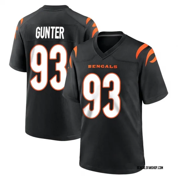 Men's Jeff Gunter Cincinnati Bengals Game Black Team Color Jersey