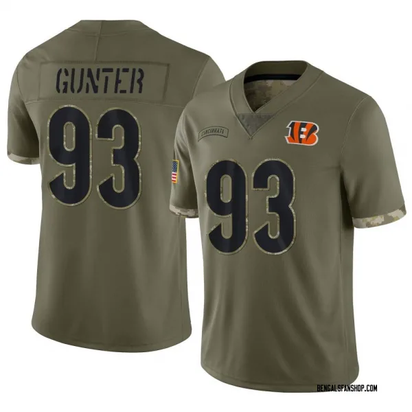 Men's Jeff Gunter Cincinnati Bengals Limited Olive 2022 Salute To Service Jersey
