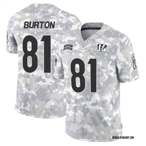 Men's Jermaine Burton Cincinnati Bengals Limited Arctic Camo 2024 Salute to Service Jersey