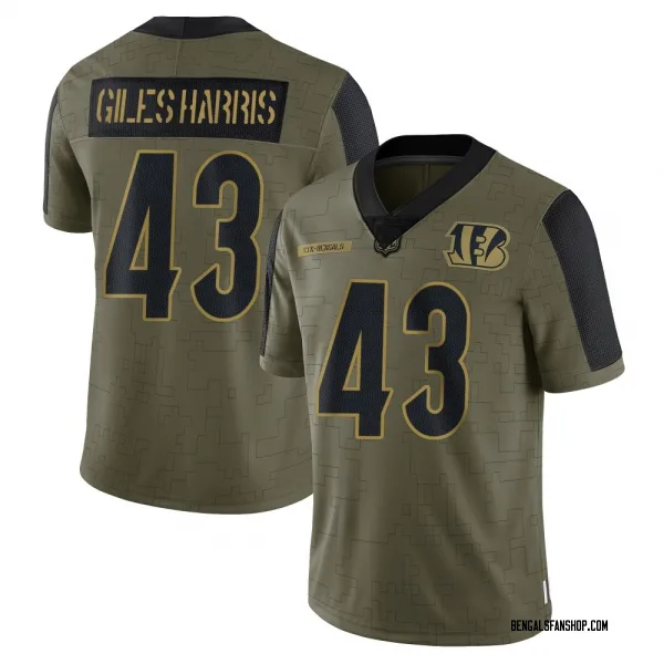 Men's Joe Giles-Harris Cincinnati Bengals Limited Olive 2021 Salute To Service Jersey