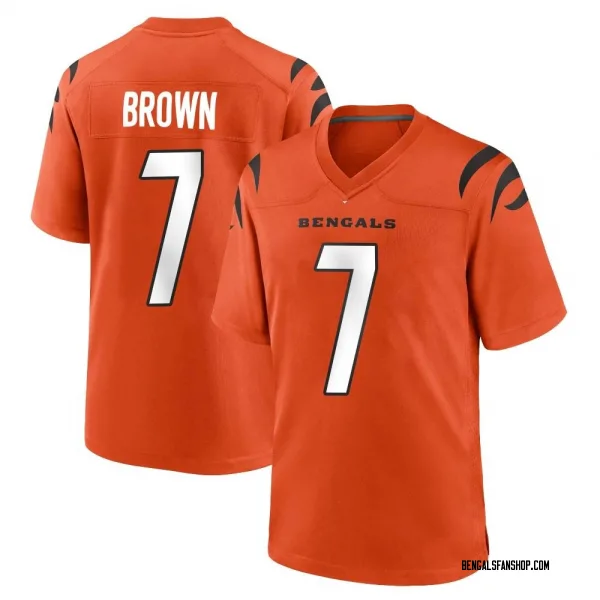 Men's Jon Brown Cincinnati Bengals Game Orange Jersey
