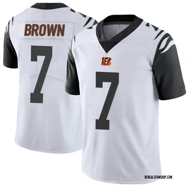 Men's Jon Brown Cincinnati Bengals Limited White Color Rush Vapor Untouchable Jersey