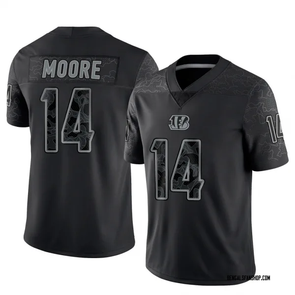Men's Jordan Moore Cincinnati Bengals Limited Black Reflective Jersey