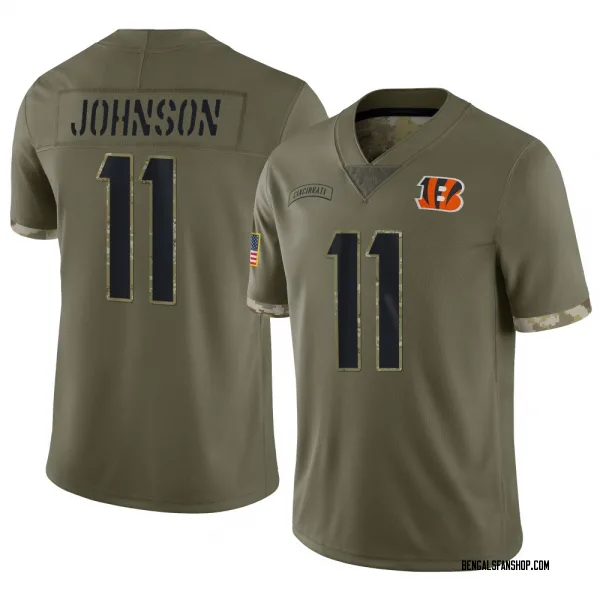 Men's Josh Johnson Cincinnati Bengals Limited Olive 2022 Salute To Service Jersey