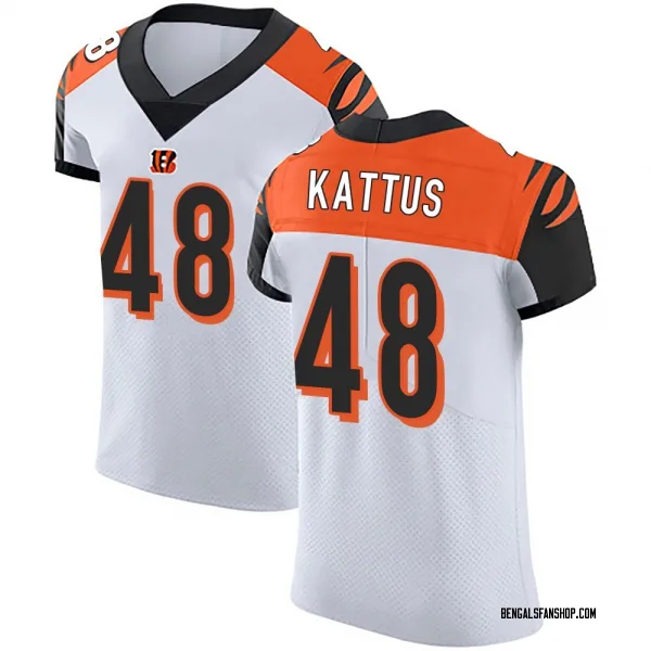 Men's Josh Kattus Cincinnati Bengals Elite White Vapor Untouchable Jersey