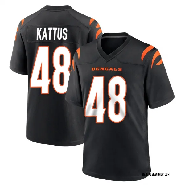 Men's Josh Kattus Cincinnati Bengals Game Black Team Color Jersey