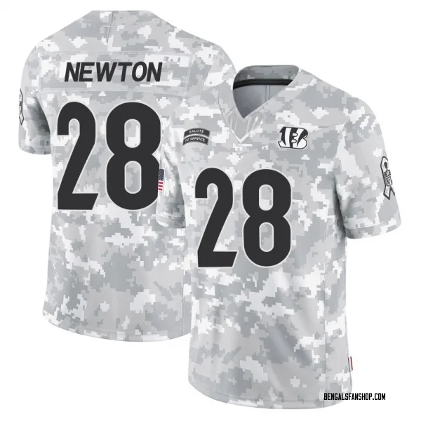 Men's Josh Newton Cincinnati Bengals Limited Arctic Camo 2024 Salute to Service Jersey
