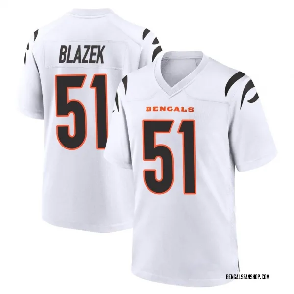 Men's Justin Blazek Cincinnati Bengals Game White Jersey