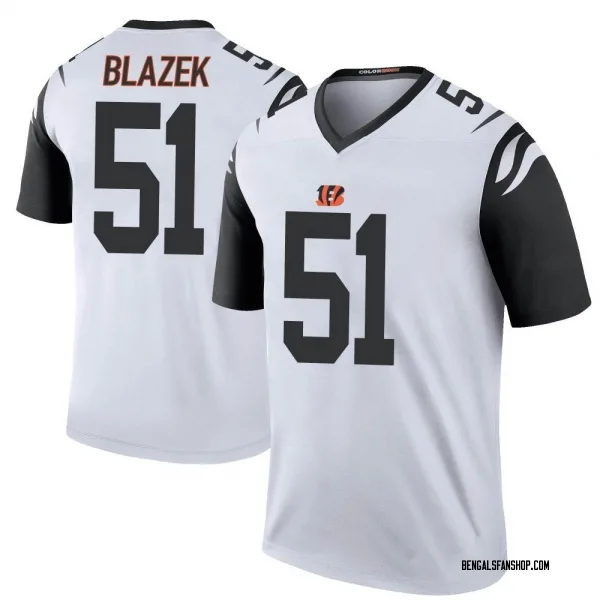 Men's Justin Blazek Cincinnati Bengals Legend White Color Rush Jersey