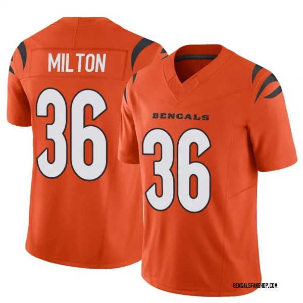 Men's Kendall Milton Cincinnati Bengals Limited Orange Vapor F.U.S.E. Jersey