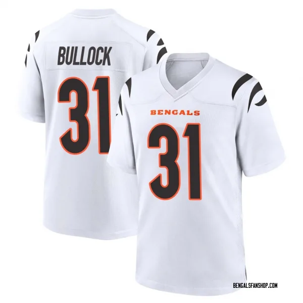 Men's Kentrel Bullock Cincinnati Bengals Game White Jersey