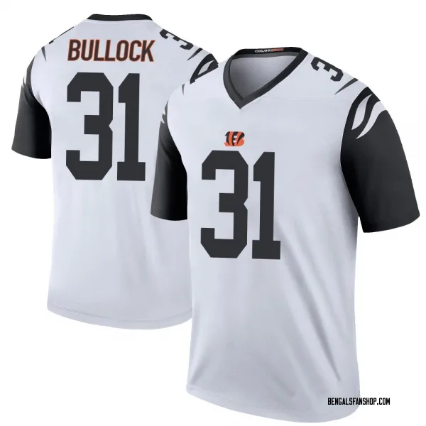 Men's Kentrel Bullock Cincinnati Bengals Legend White Color Rush Jersey