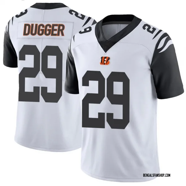 Men's Kyle Dugger Cincinnati Bengals Limited White Color Rush Vapor Untouchable Jersey