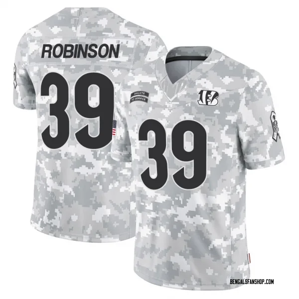 Men's Lance Robinson Cincinnati Bengals Limited Arctic Camo 2024 Salute to Service Jersey