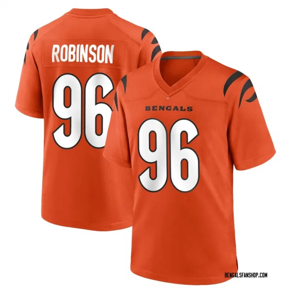 Men's Landon Robinson Cincinnati Bengals Game Orange Jersey