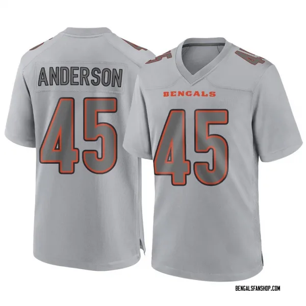 Men's Liam Anderson Cincinnati Bengals Game Gray Atmosphere Fashion Jersey