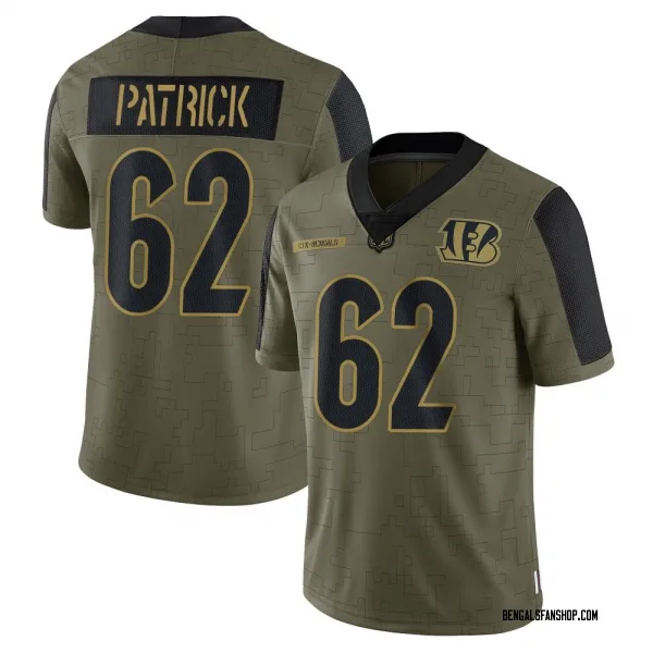 Men's Lucas Patrick Cincinnati Bengals Limited Olive 2021 Salute To Service Jersey