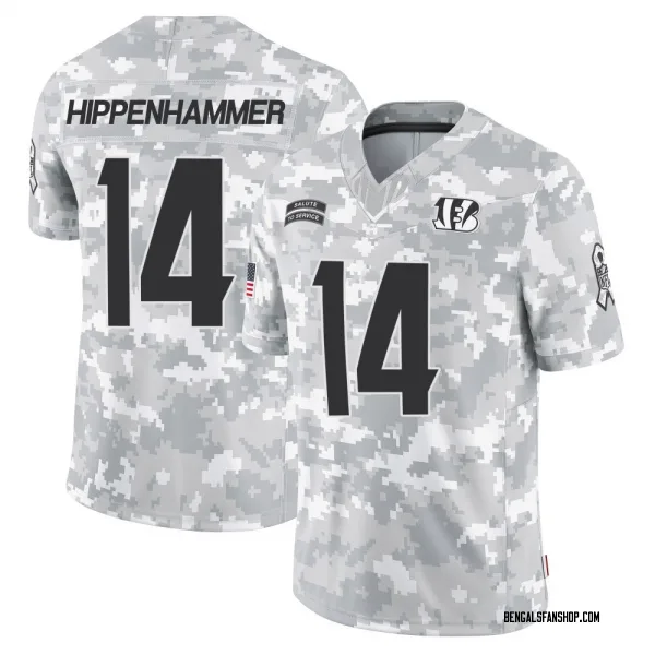 Men's Mac Hippenhammer Cincinnati Bengals Limited Arctic Camo 2024 Salute to Service Jersey
